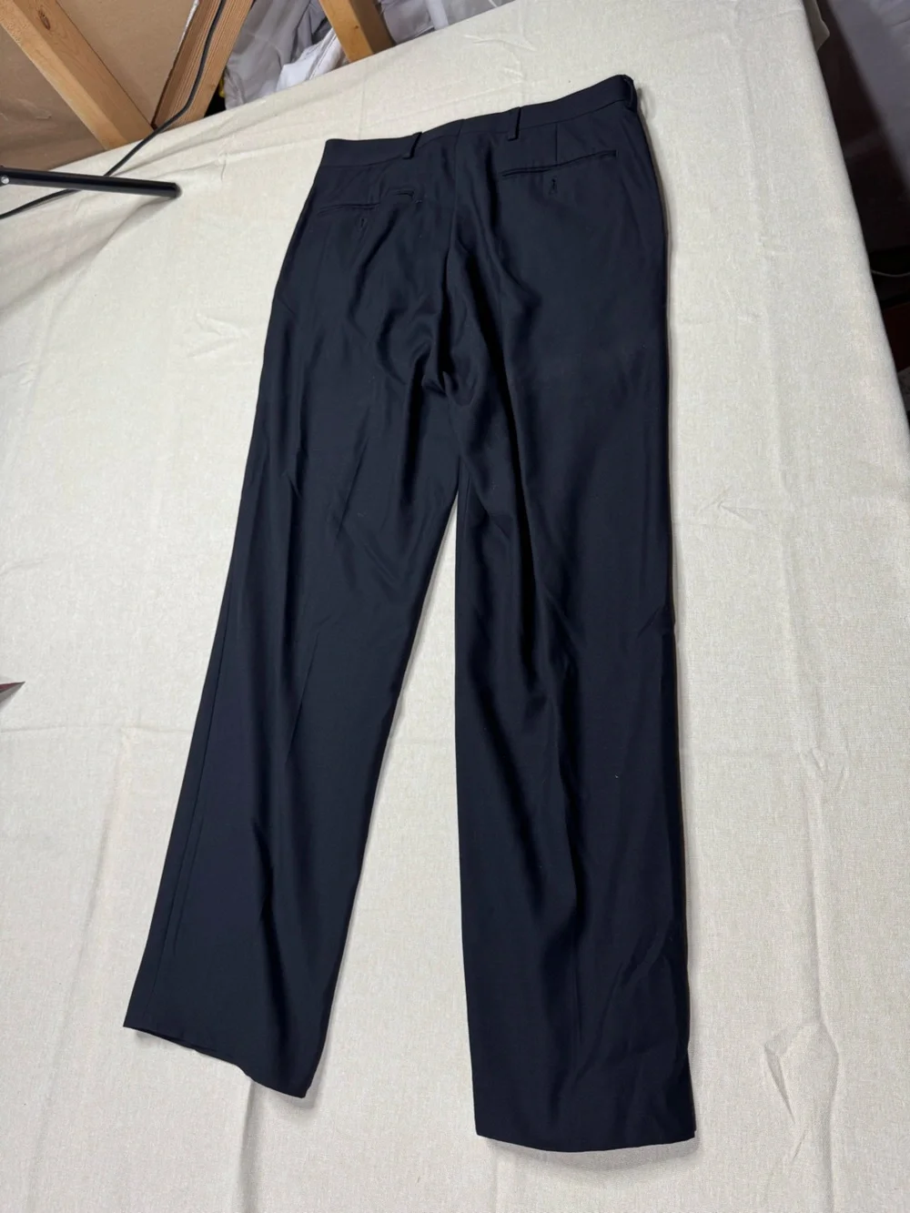 Stafford Super Pant Black Dress Pants Flat Front 30x30 Classic Fit